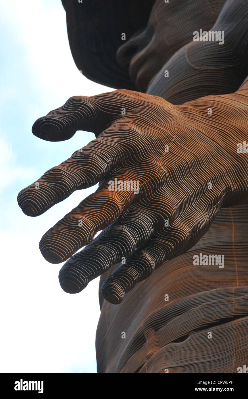 Custode, Six Bells catastrofe mineraria statua Foto Stock