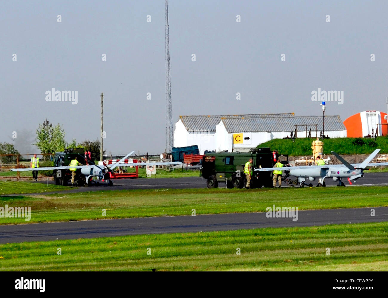 Watchkeeper, il più recente dei velivoli senza pilota a rientrare nei ranghi dell'Esercito britannico effettuato il suo primo volo in U.K.2010 Foto Stock