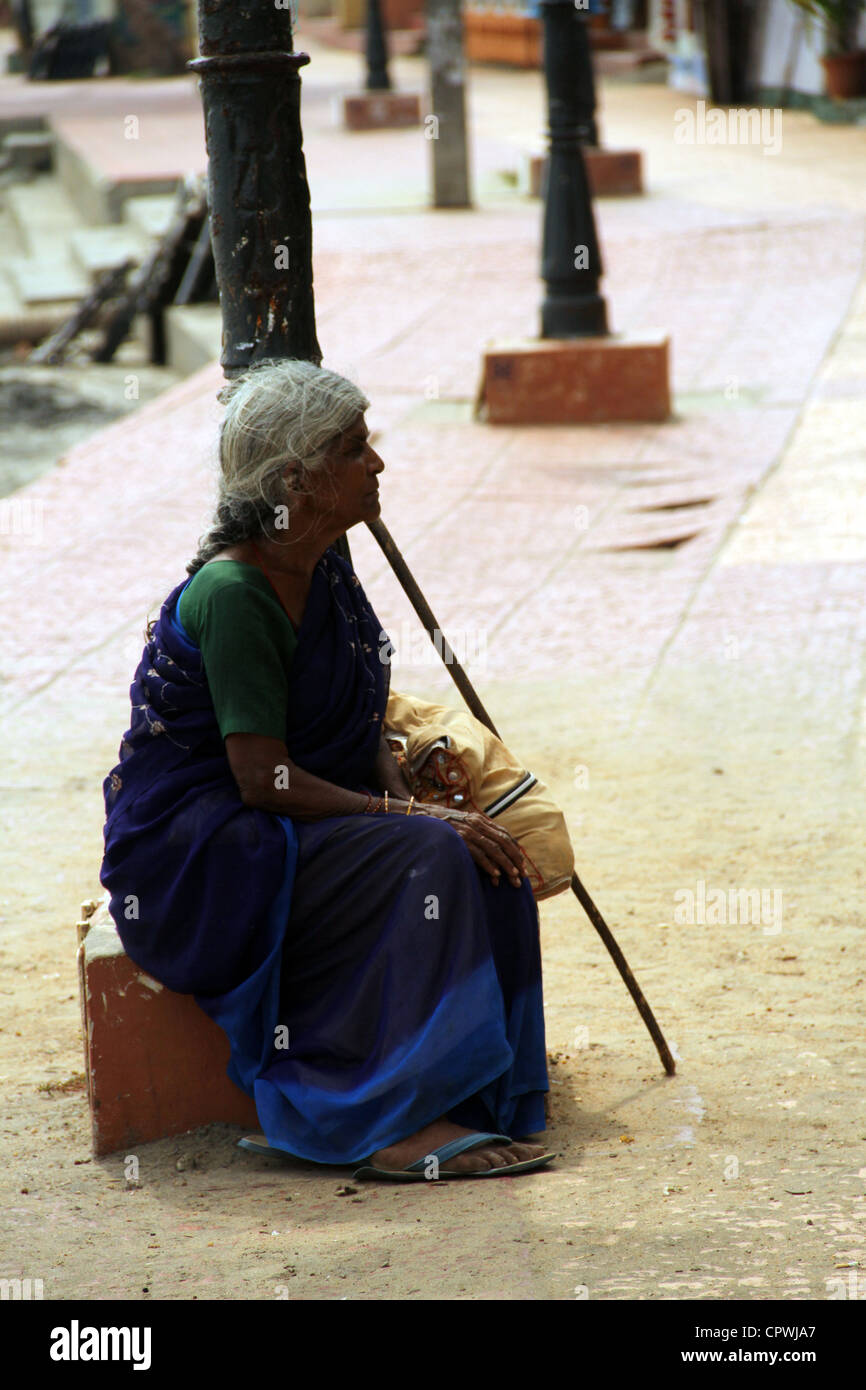 Mendicante di Lady Foto Stock