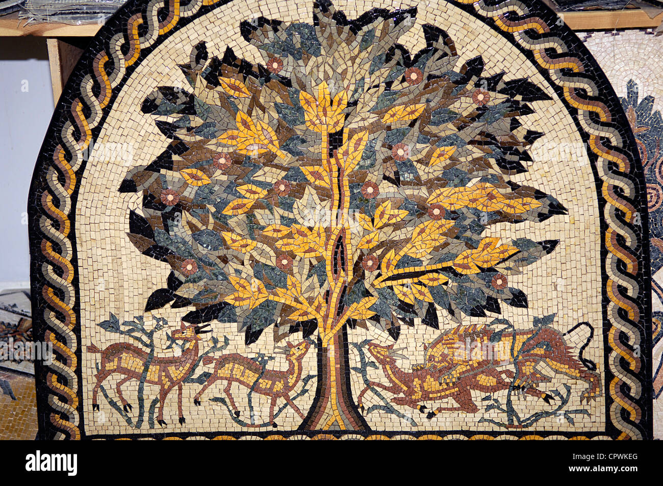 Asia Giordania Madaba Scuola del Mosaico Foto Stock