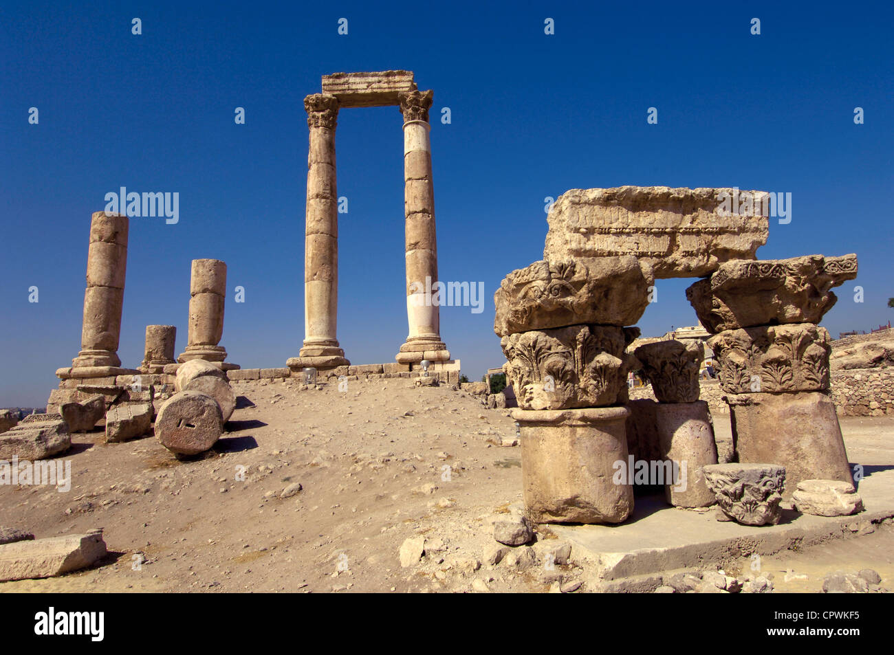 Asia ,Giordania ,Amman ,Citadel, architettura militare, Tullio Valente,acheology, sito archeologico, rimane, rovine Foto Stock