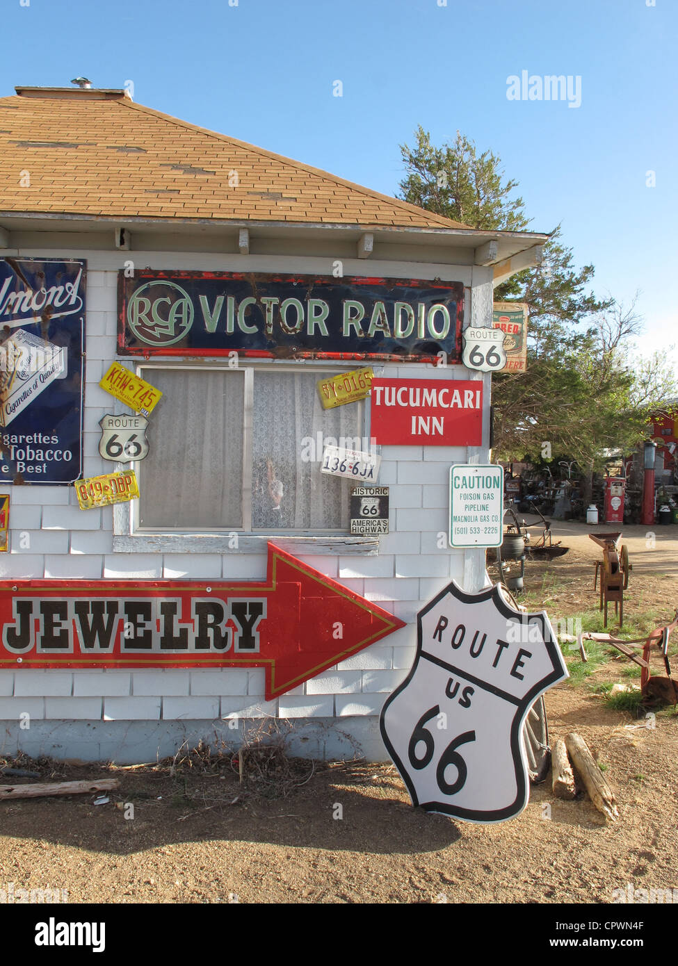 Tucumcari Trading Post sulla vecchia strada 66, Nuovo Messico. Foto Stock