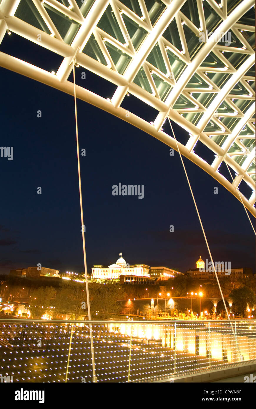 Il ponte della pace, Tbilisi, Repubblica di Georgia Foto Stock