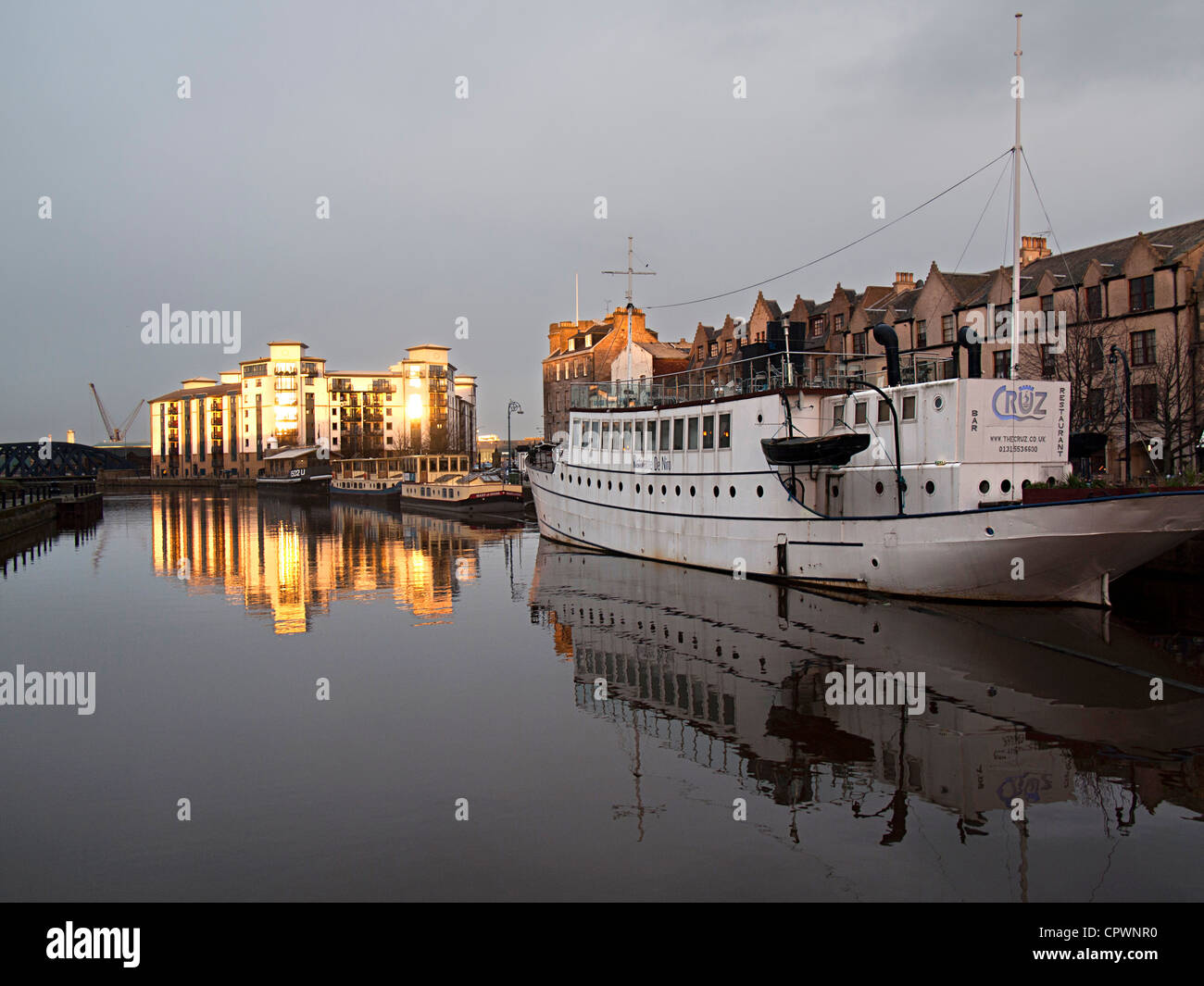 Docks in Leith acqua in Edinburgh Foto Stock