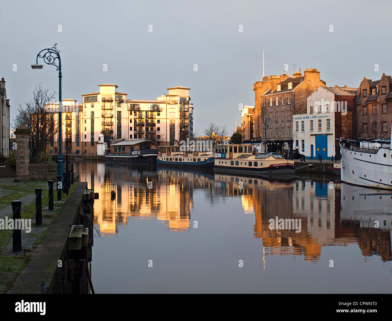 Docks in Leith acqua in Edinburgh Foto Stock