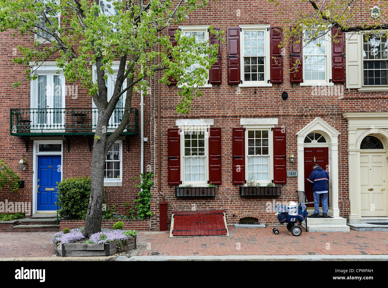 Città coloniale casa, società hill, Philadelphia, Pennsylvania, Stati Uniti d'America Foto Stock