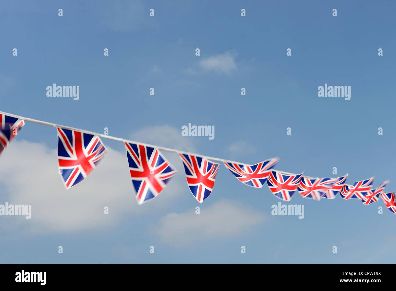 Regno Unito Union Jack flag bunting Foto Stock