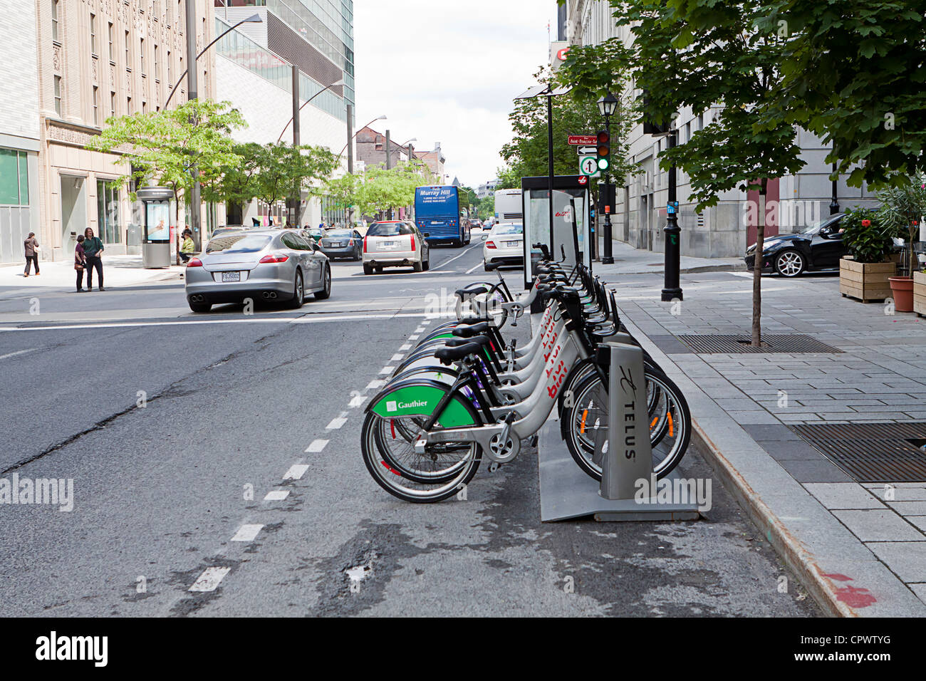 Montreal è Bixi biciclette a noleggio Foto Stock