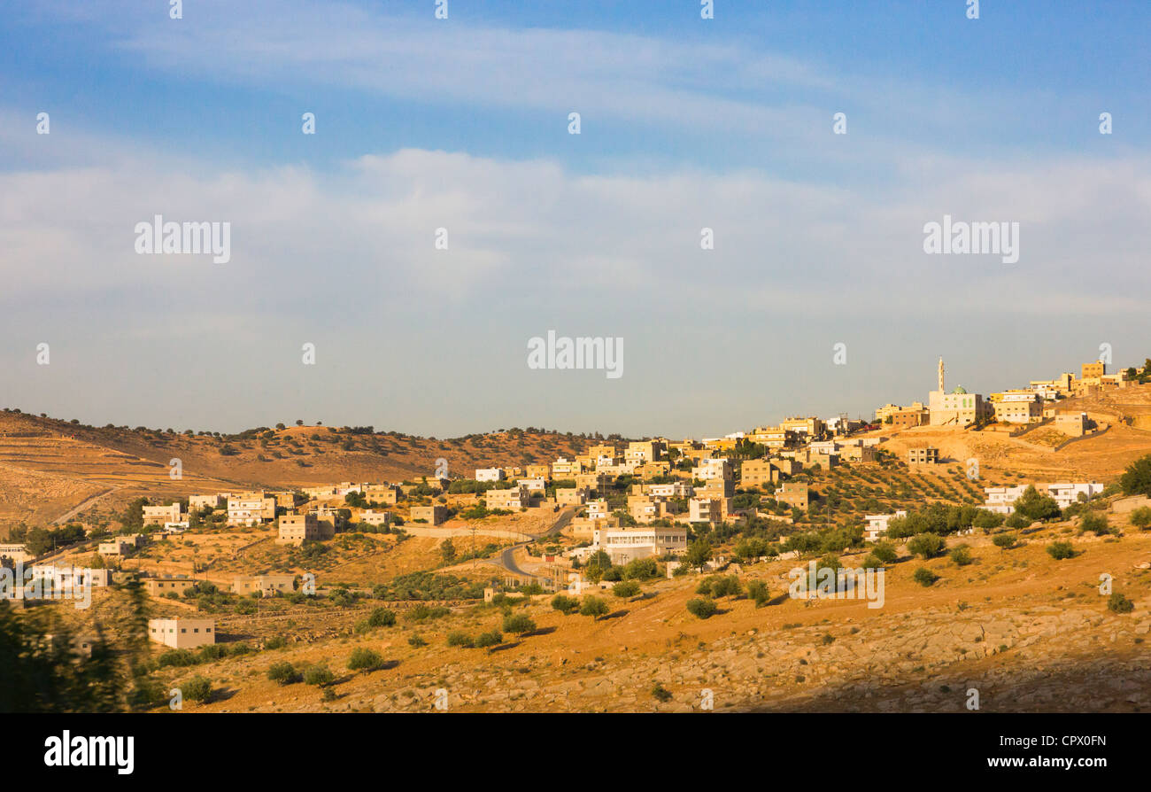 Vista aerea della zona suburbana di Amman in Giordania Foto Stock