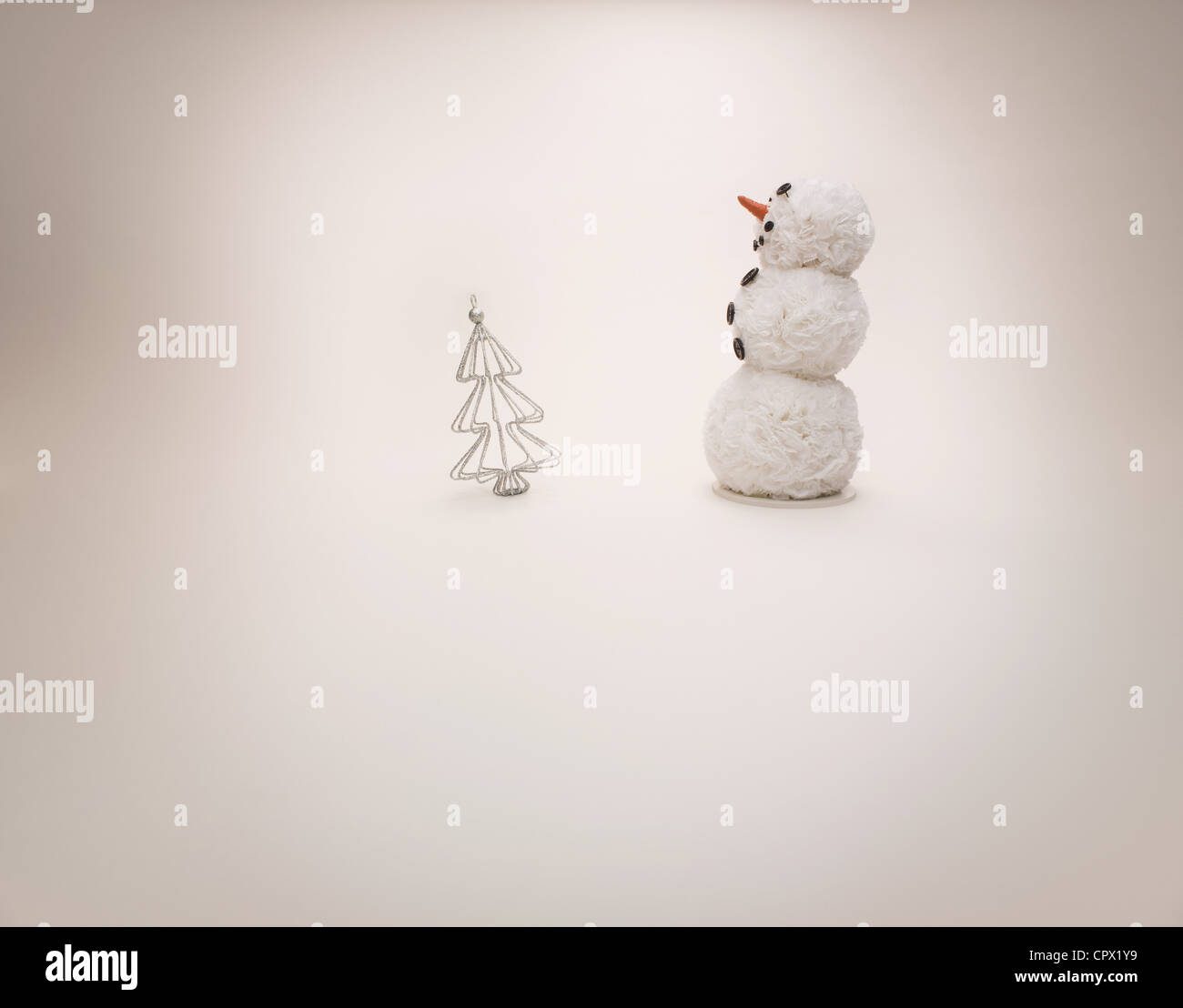 Pupazzo di neve di natale decorazione, studio shot Foto Stock