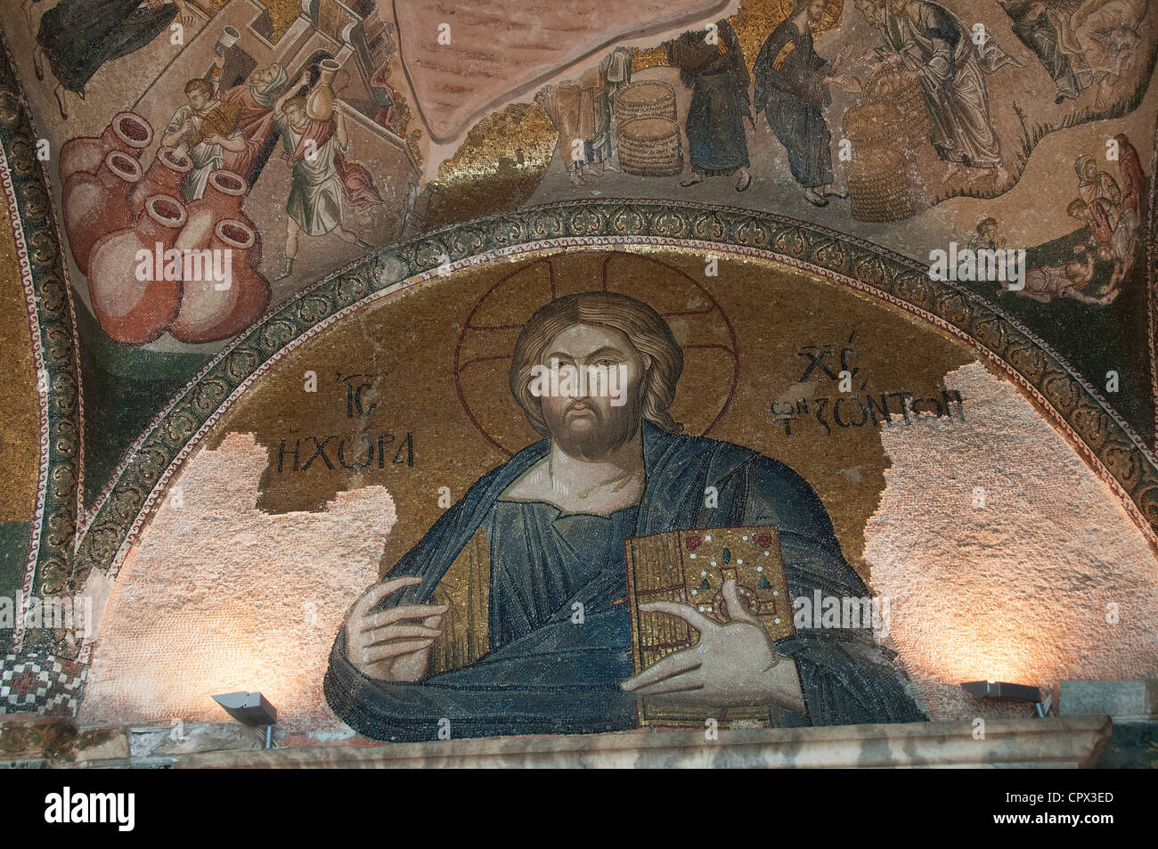 Mosaico di Cristo, Kaariye moschea, Istanbul, Turchia Foto Stock