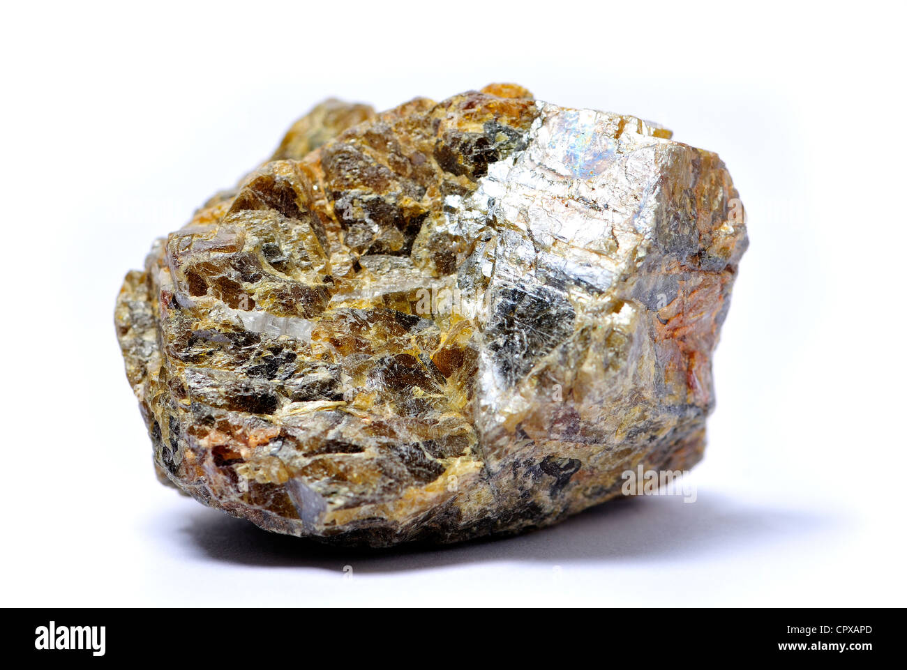 Sfalerite (solfuro di zinco) - principio minerale di zinco, da Aliva, Spagna. Foto Stock