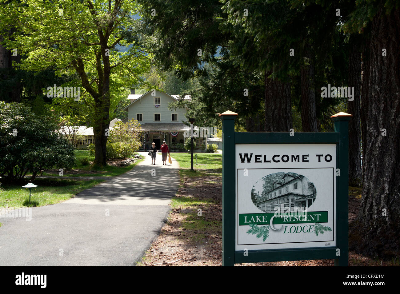 Il lago di Crescent Lodge - Parco nazionale di Olympic - vicino a Port Angeles, Stati Uniti di Washington Foto Stock