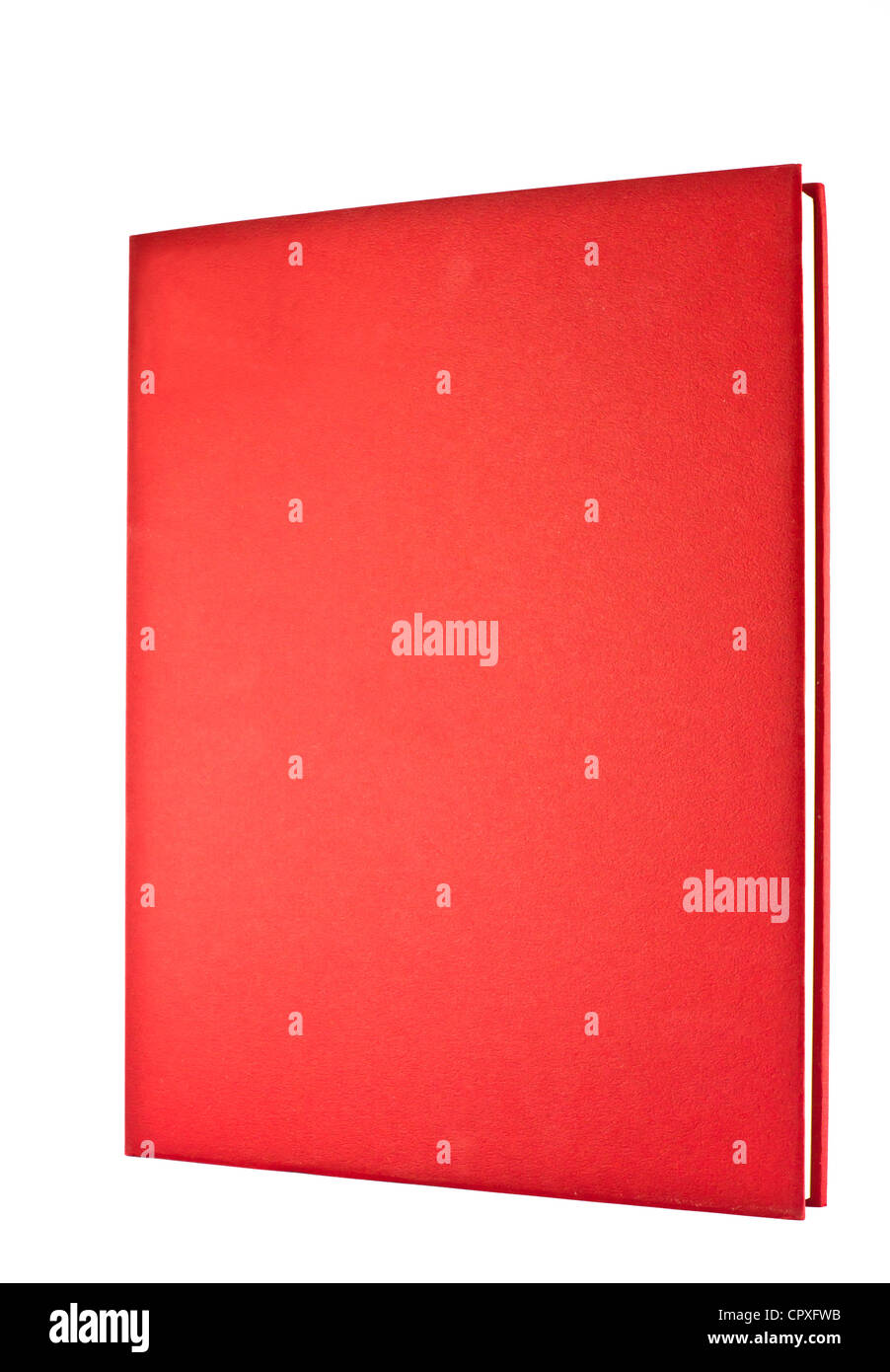 Libro rosso su sfondo bianco Foto Stock