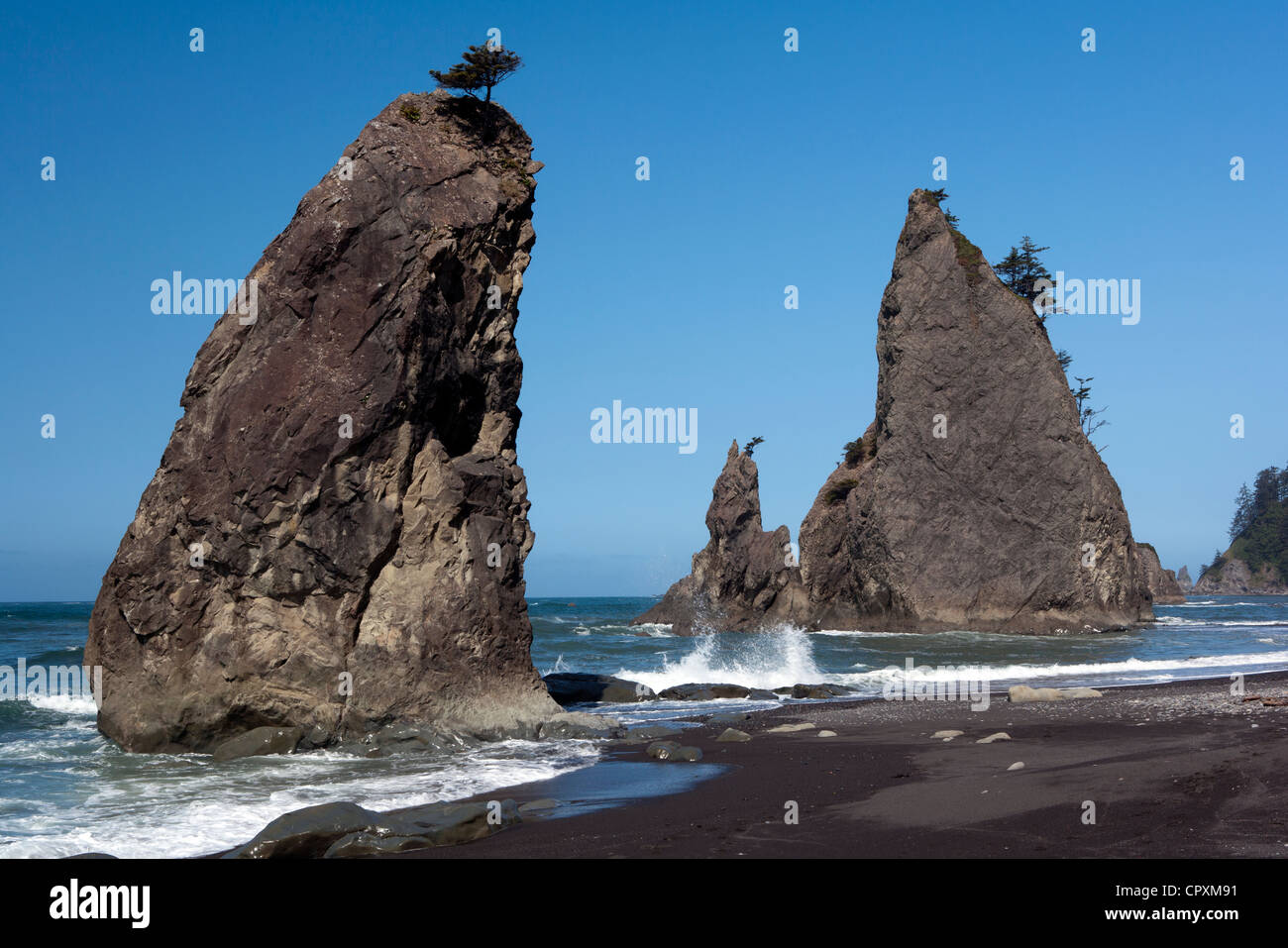 Rialto Beach, vicino la Push, Stati Uniti di Washington Foto Stock