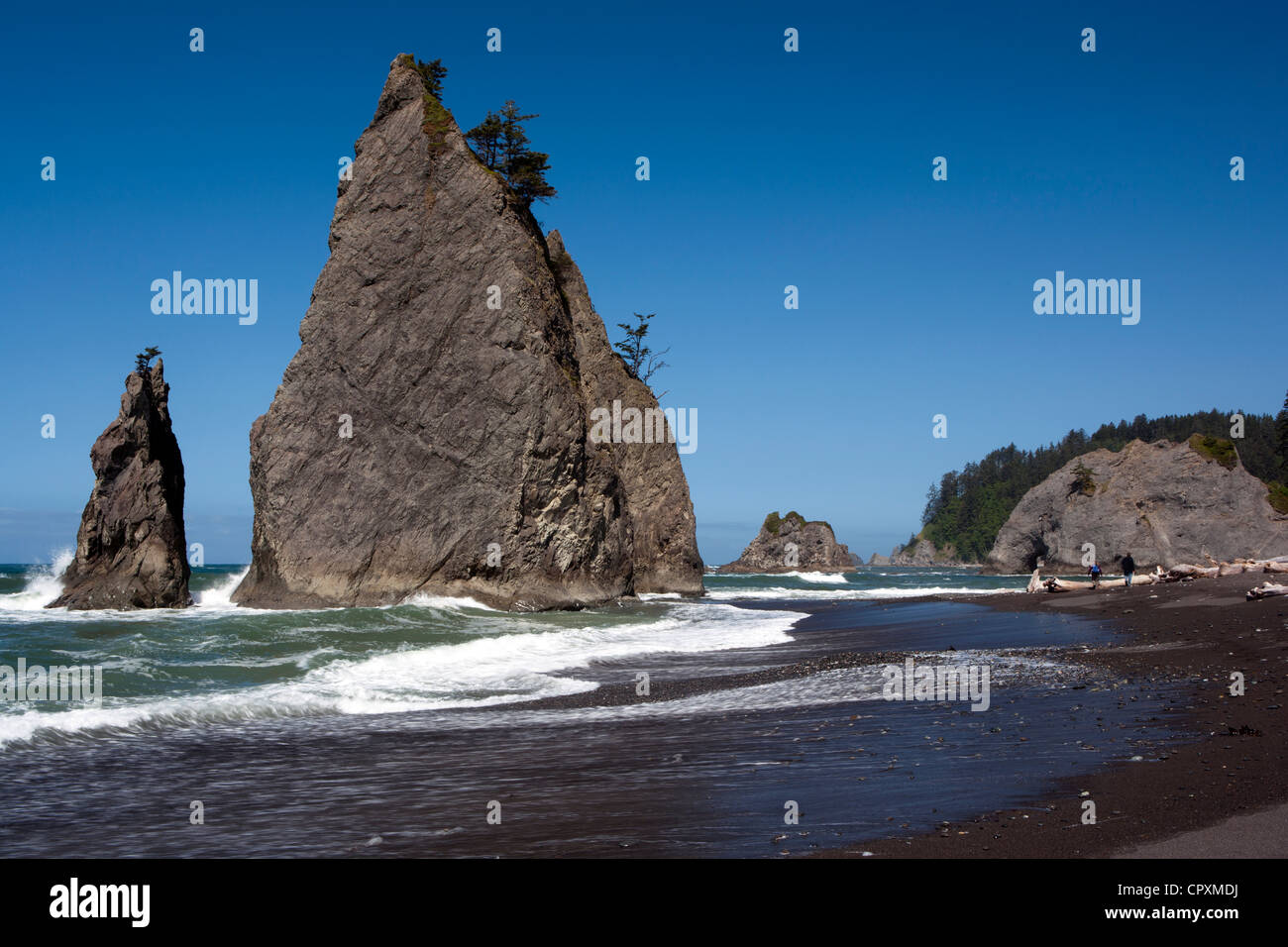 Rialto Beach, vicino la Push, Stati Uniti di Washington Foto Stock