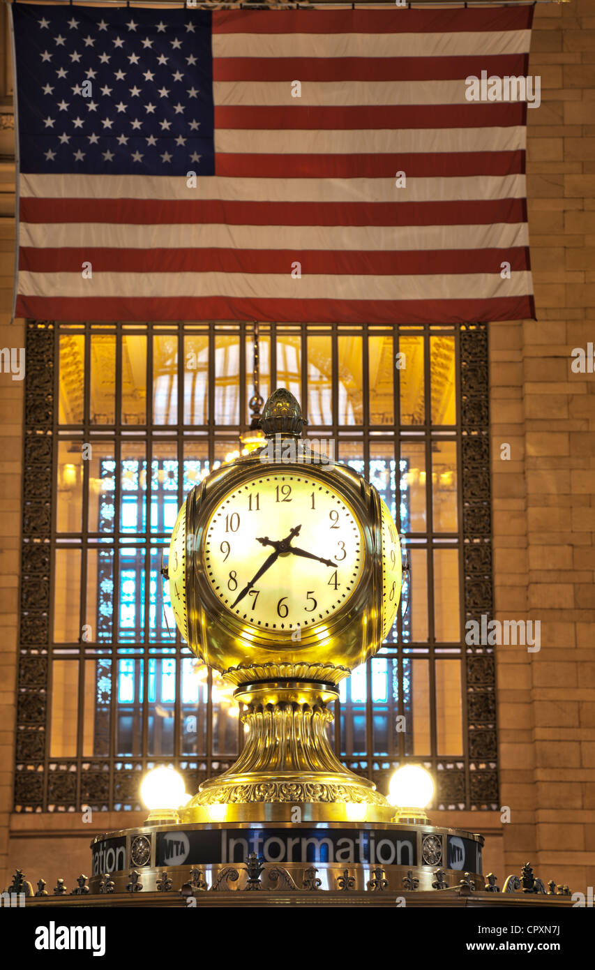 Il clock in Grand Central Terminal New York City Foto Stock