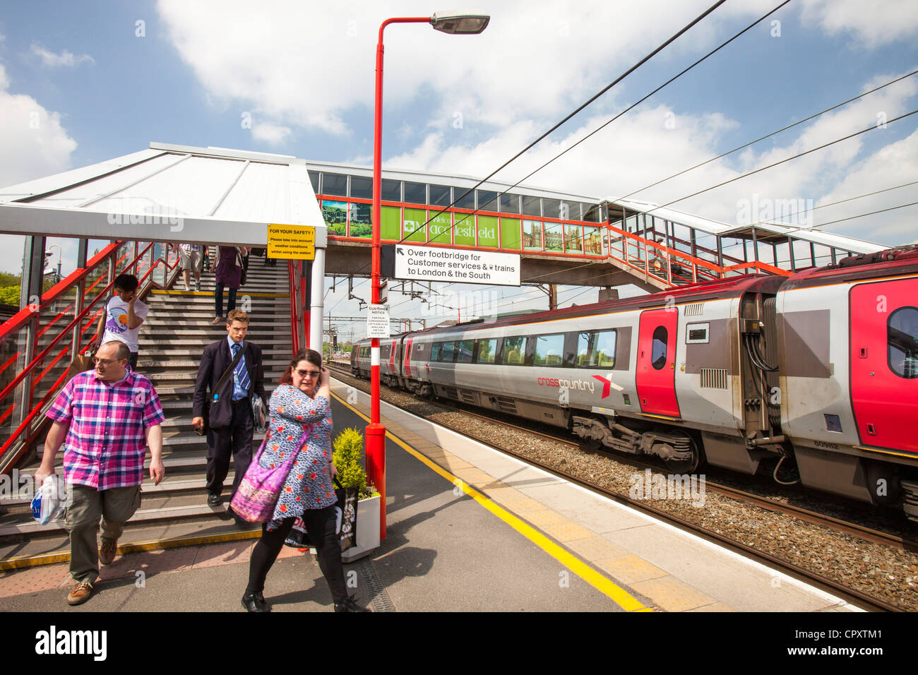 Macclesfield stazione ferroviaria, Cheshire, Regno Unito. Foto Stock