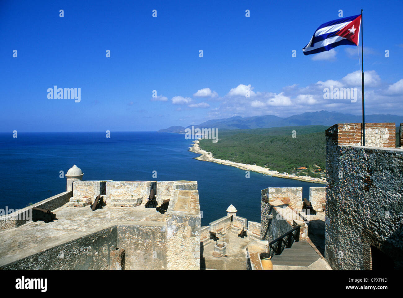 Cuba Santiago de Cuba, il Castillo de San Pedro del Morro elencati come patrimonio mondiale dall' UNESCO Foto Stock