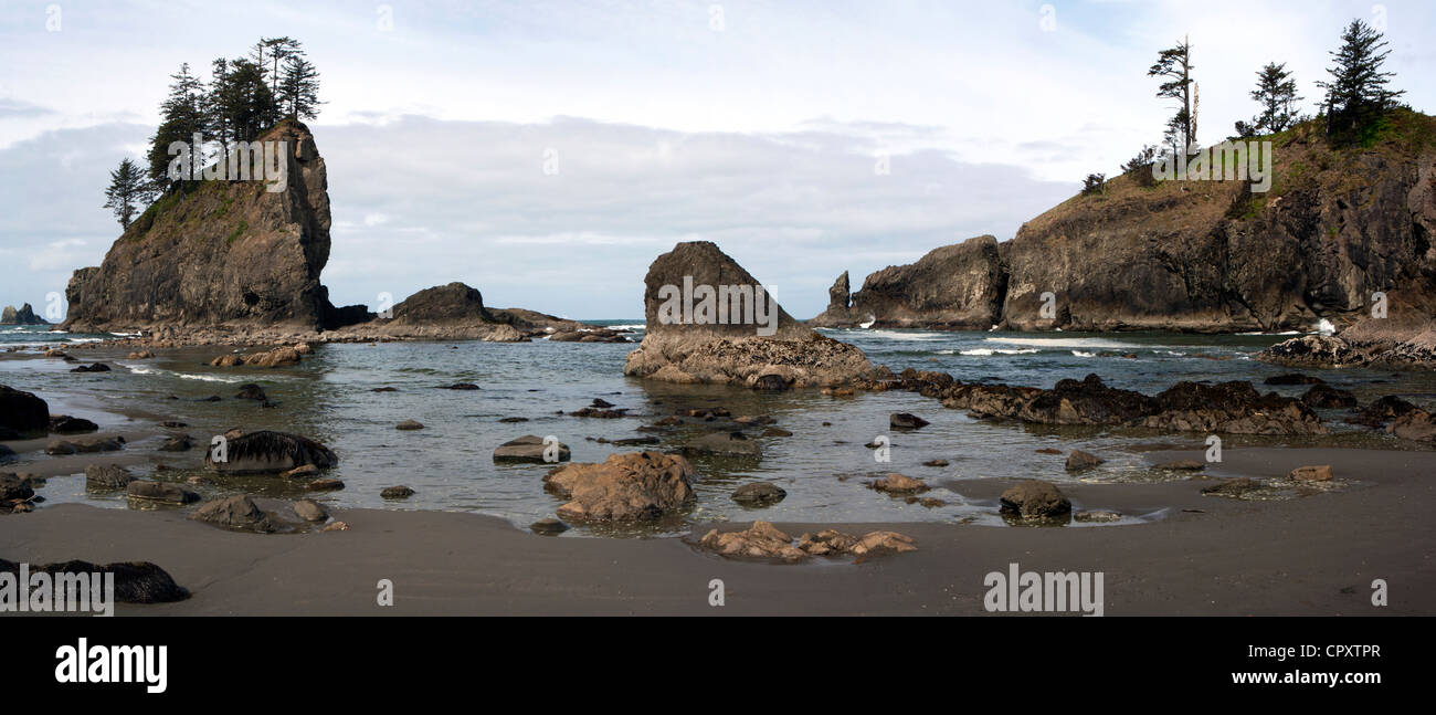 Seconda Spiaggia Panoramica immagine composita - La spinta, Washington, Stati Uniti d'America Foto Stock