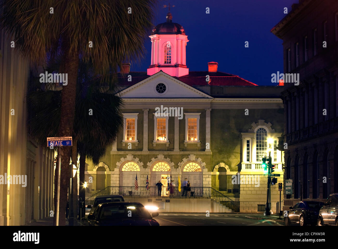 Vecchio scambio PROVOST EDIFICIO BROAD STREET downtown Charleston South Carolina USA Foto Stock