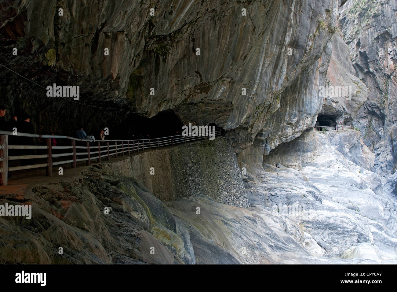 Taiwan, Taroko National Park, le gole, Tunnel di nove giri Foto Stock