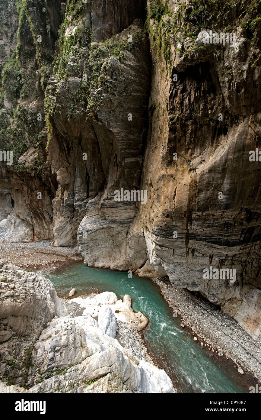 Taiwan, Taroko National Park, le gole, Tunnel di nove giri Foto Stock