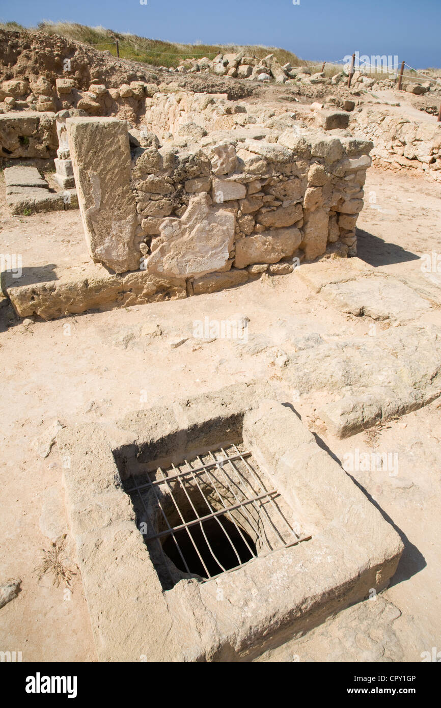 Rovine romane nel parco archeologico in Paphos, Cipro. Foto Stock