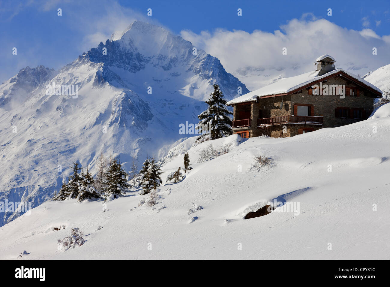 Francia, Savoie Maurienne, Massif de la Vanoise, Val Cenis Resort, Lanslevillard Foto Stock