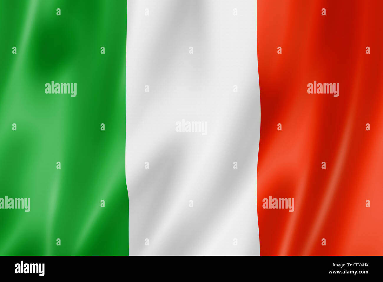 Bandiera dell'Italia, tridimensionale, rendering texture satinata Foto Stock