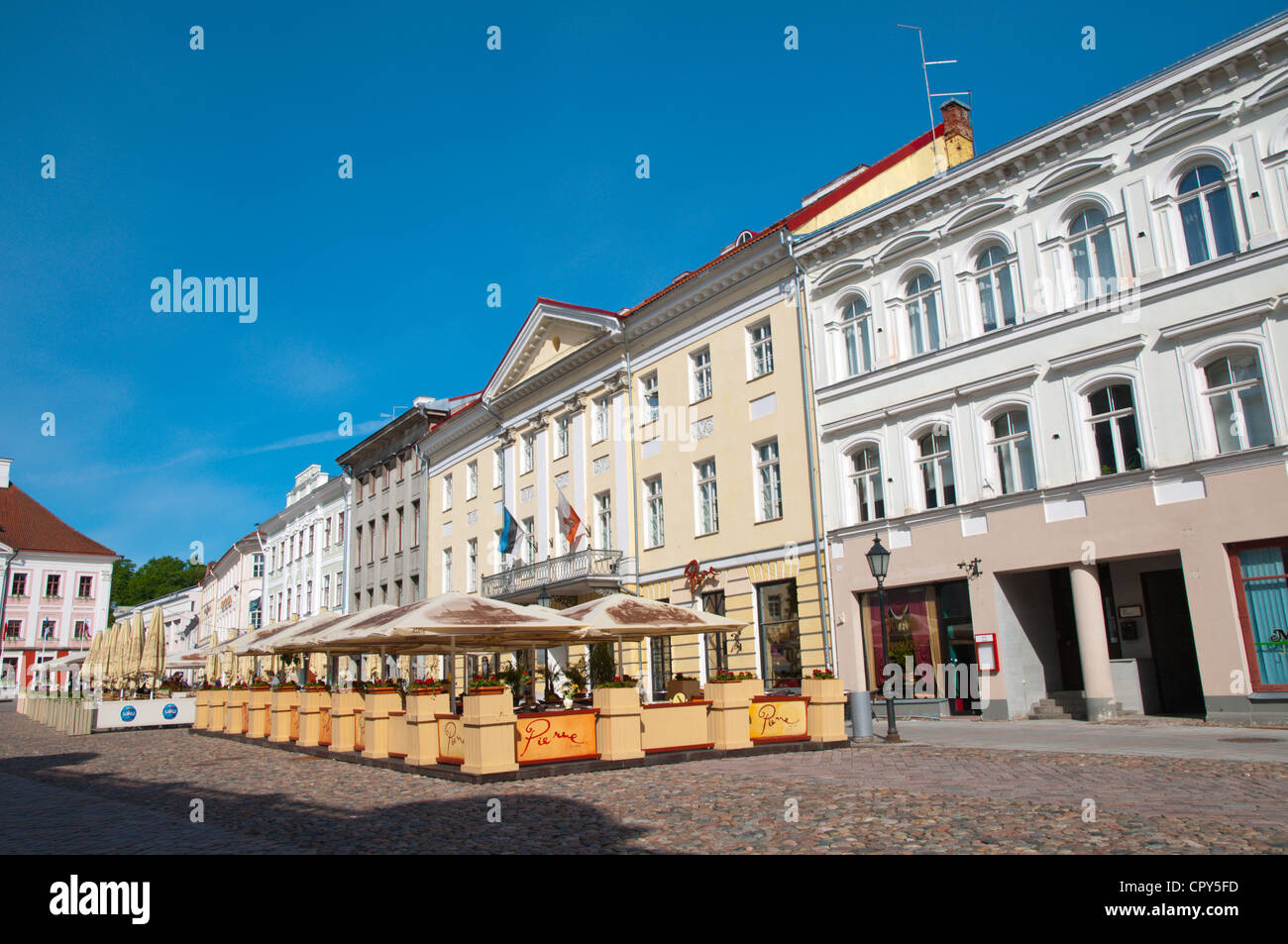 Raekoja plats piazza principale Tartu in Estonia gli Stati Baltici in Europa Foto Stock