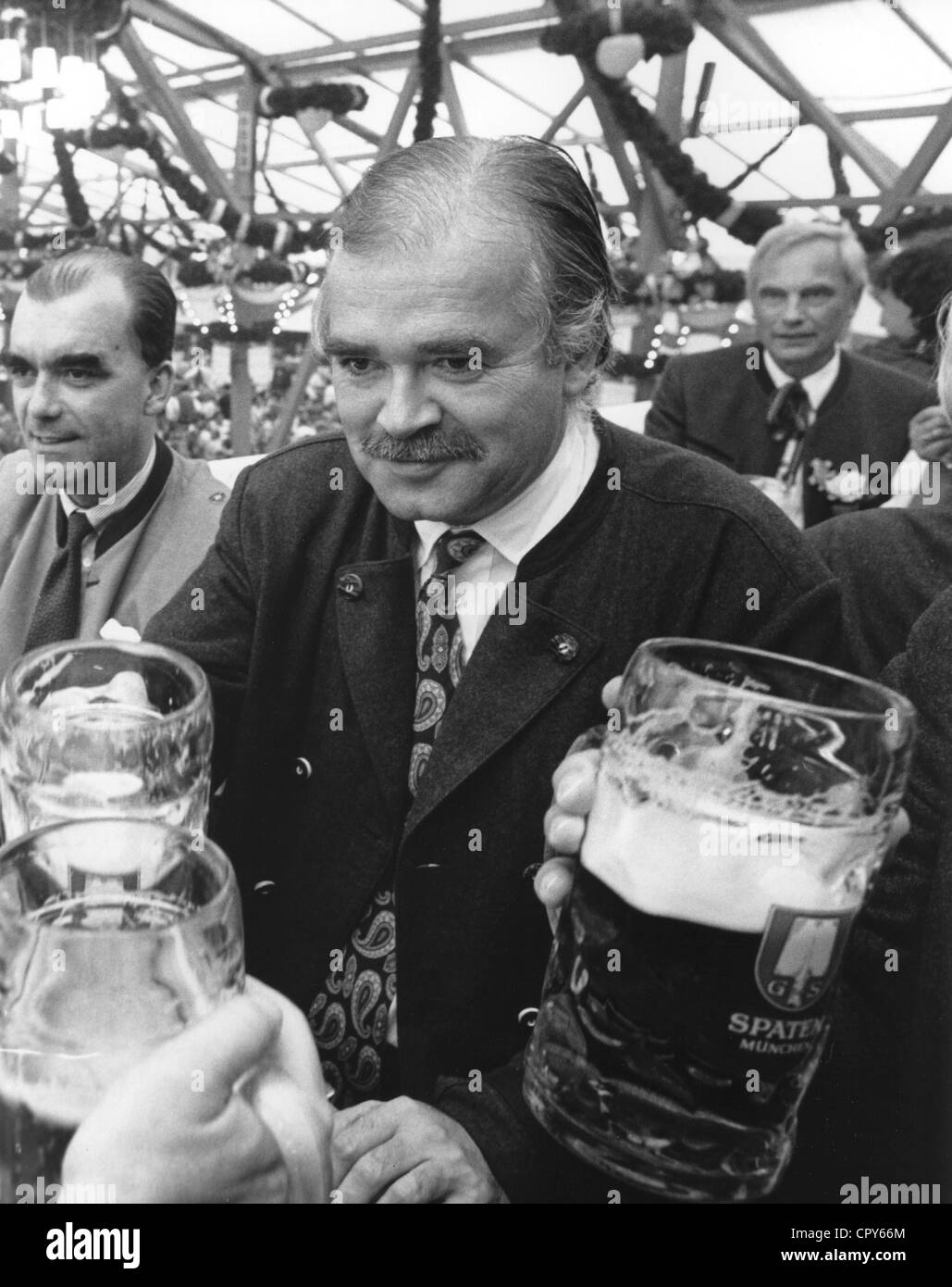 Dr. Gauweiler, Peter, * 22.6.1949, politico tedesco (CSU), mezza lunghezza, oktoberfest, festival della birra di Monaco, 1991, Foto Stock