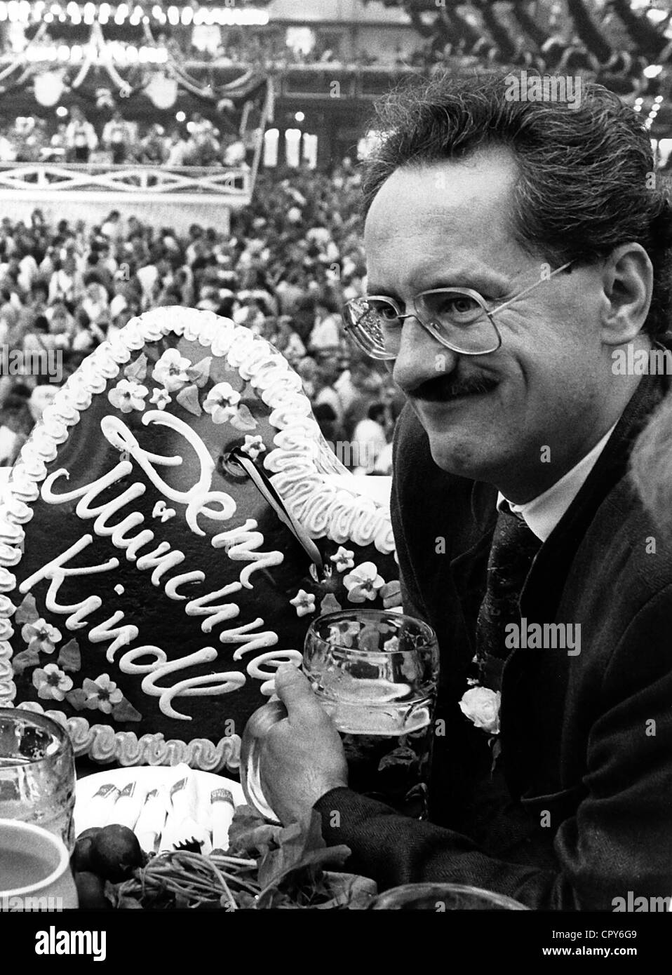 Ude, Christian, * 26.10.1947, politico tedesco (SPD), mezza lunghezza, oktoberfest, festival della birra di Monaco, apertura, 1991, Foto Stock