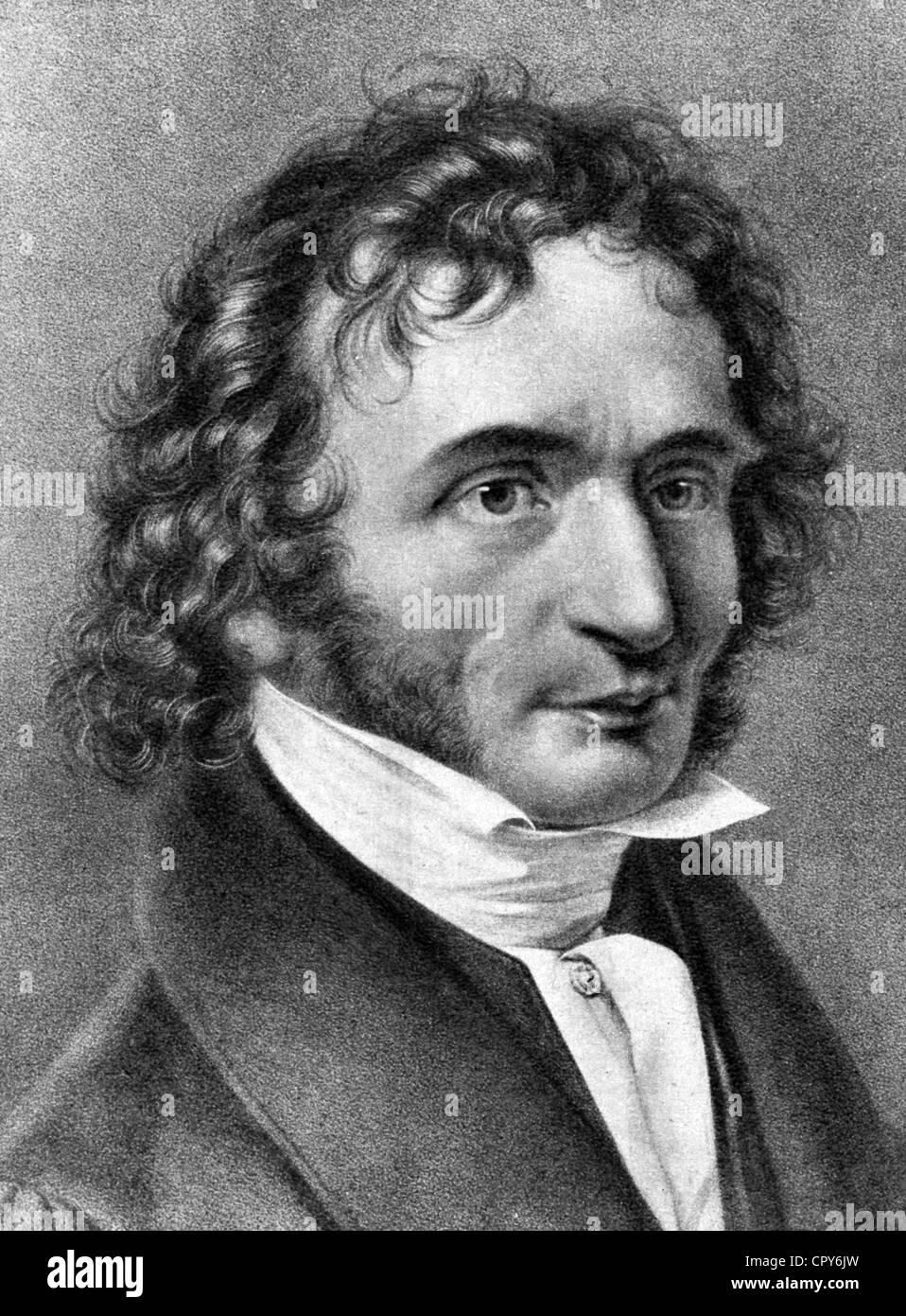 Paganini, Niccolo, 27.10.1782 - 27.5.1840, musicista italiano (violinista e compositore), ritratto, stampa su litografia, 19th secolo, Foto Stock