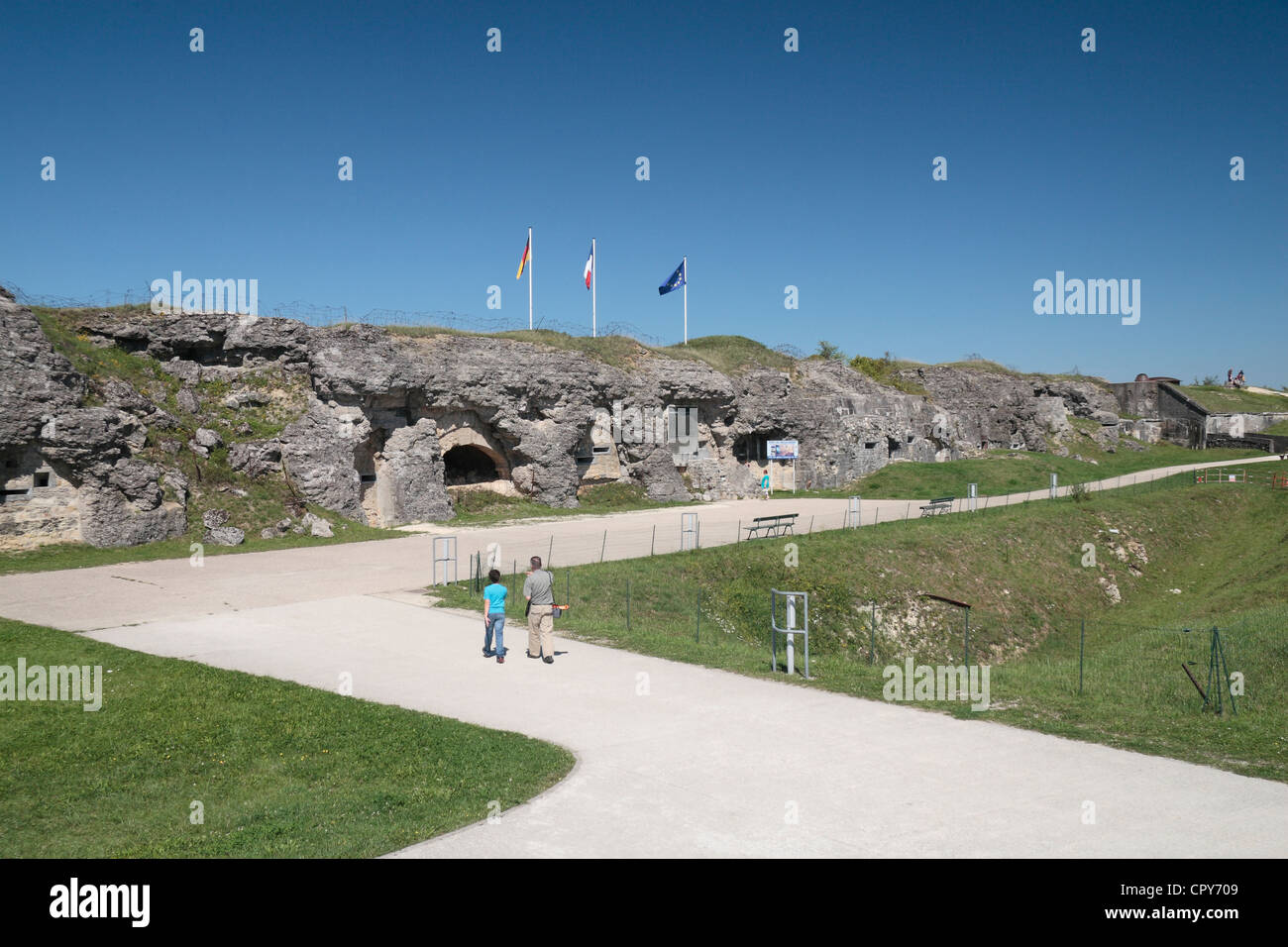 Vista generale di Fort Douaumont, vicino a Verdun, Francia. Foto Stock