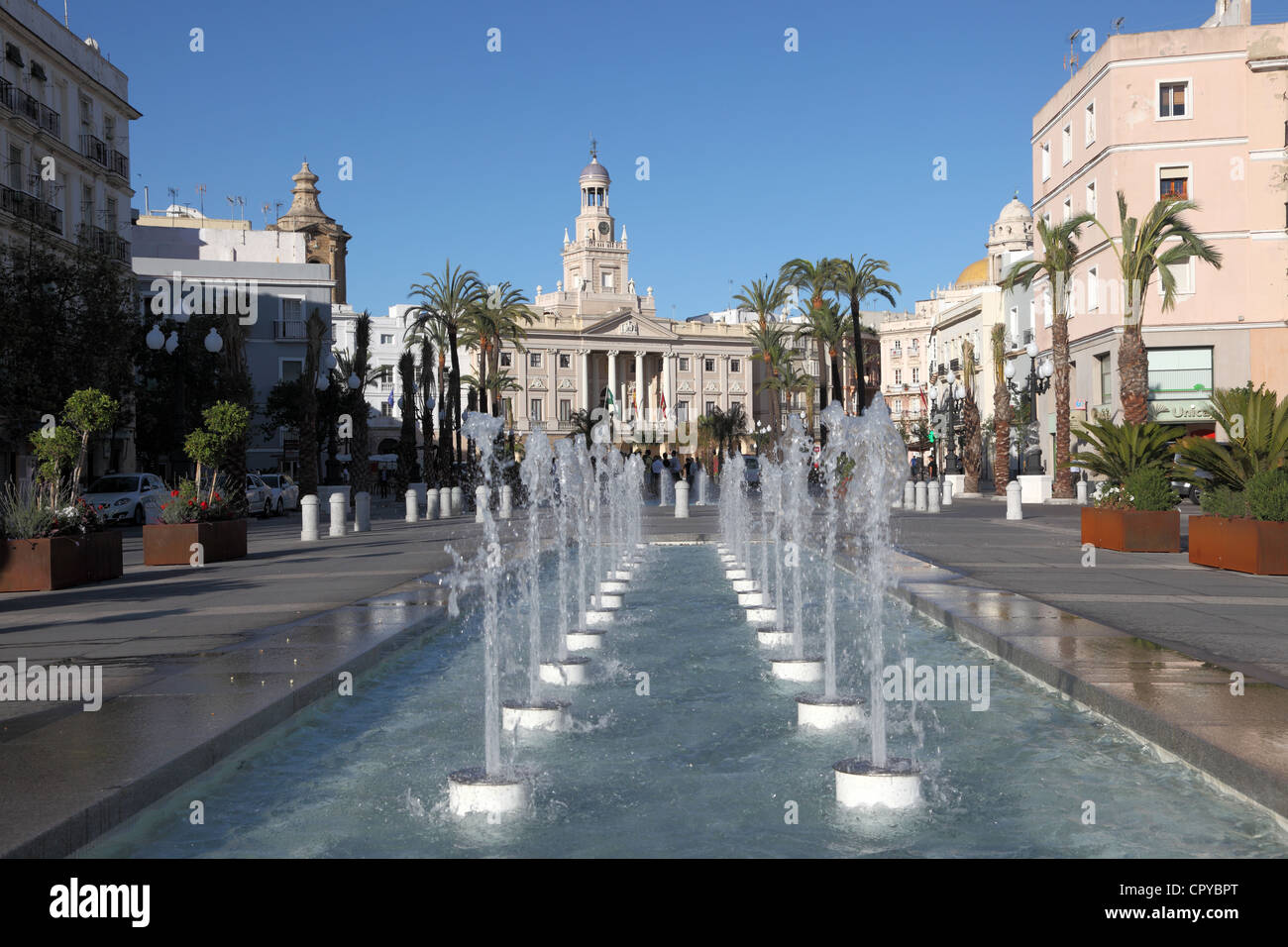 Plaza de San Juan de Dios a Cadice, Andalusia, Spagna Foto Stock