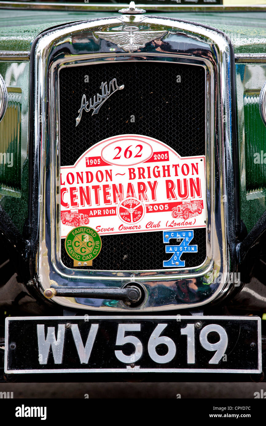 Austin sette salone auto di lusso al classico auto rally a Brize Norton in Oxfordshire, Regno Unito Foto Stock