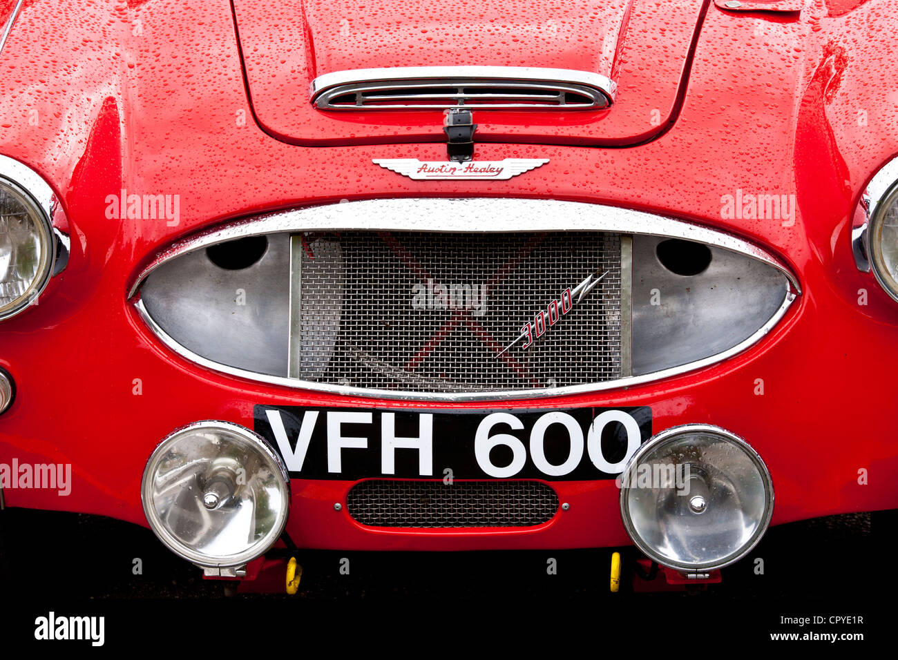 Austin Healey 3000 auto in auto classica al rally di Brize Norton in Oxfordshire, Regno Unito Foto Stock