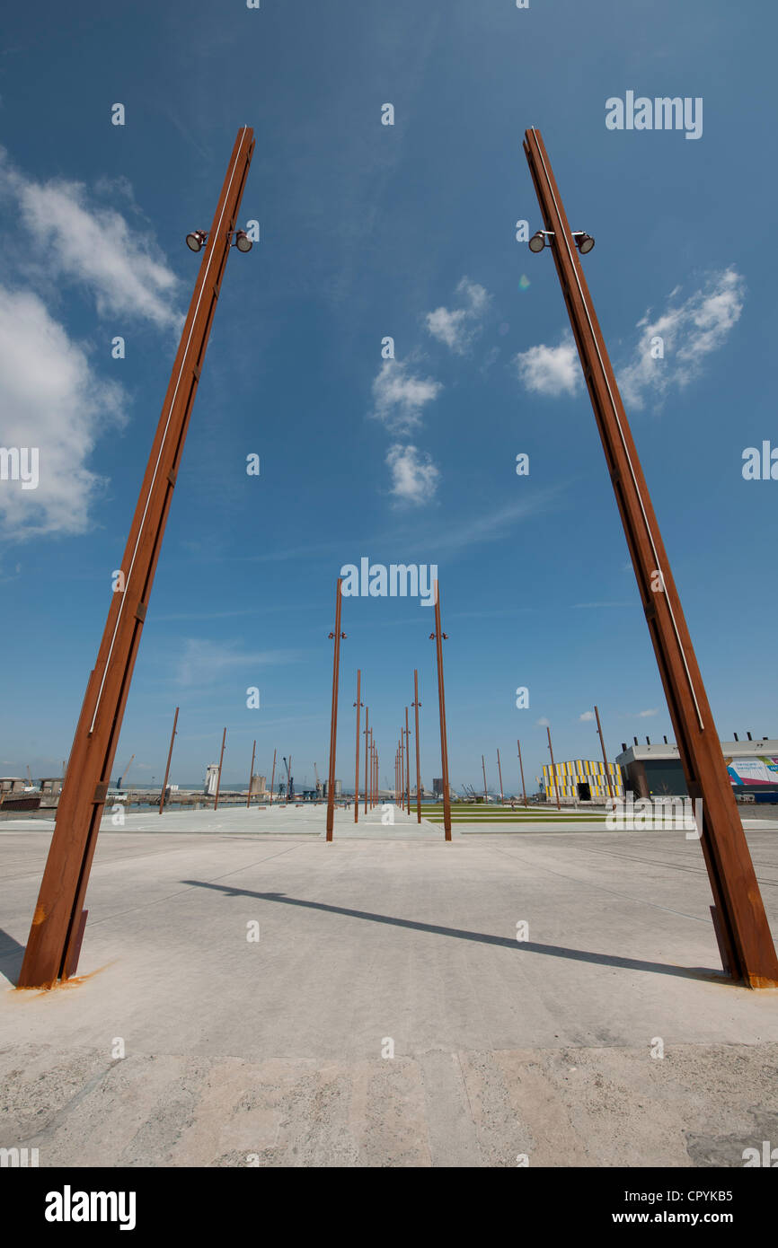 Scalo di alaggio su cui Titanic e Olympic sono state costruite, Belfast Irlanda del Nord Foto Stock