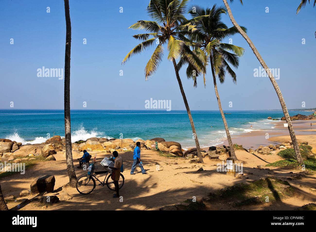 India Kerala State, le spiagge a sud di Kovalam Foto Stock
