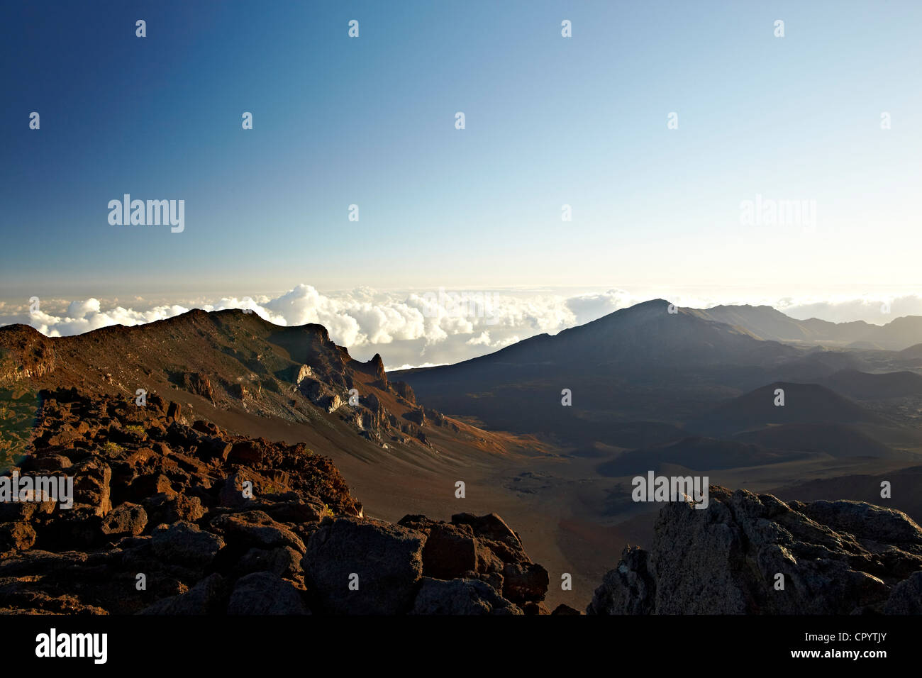 Haleakala, scudo Vulcano Haleakala National Park, Maui, Hawaii, STATI UNITI D'AMERICA Foto Stock