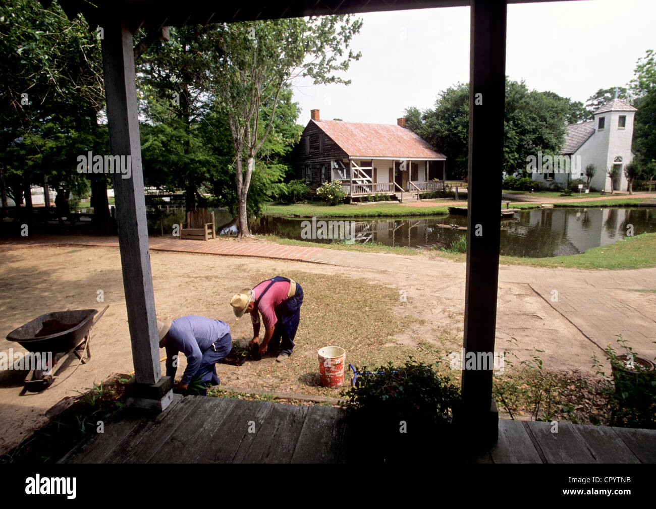 Stati Uniti, Louisiana, Lafayette, l'Acadian Village, riproduzione di un diciottesimo secolo villaggio Cajun Foto Stock