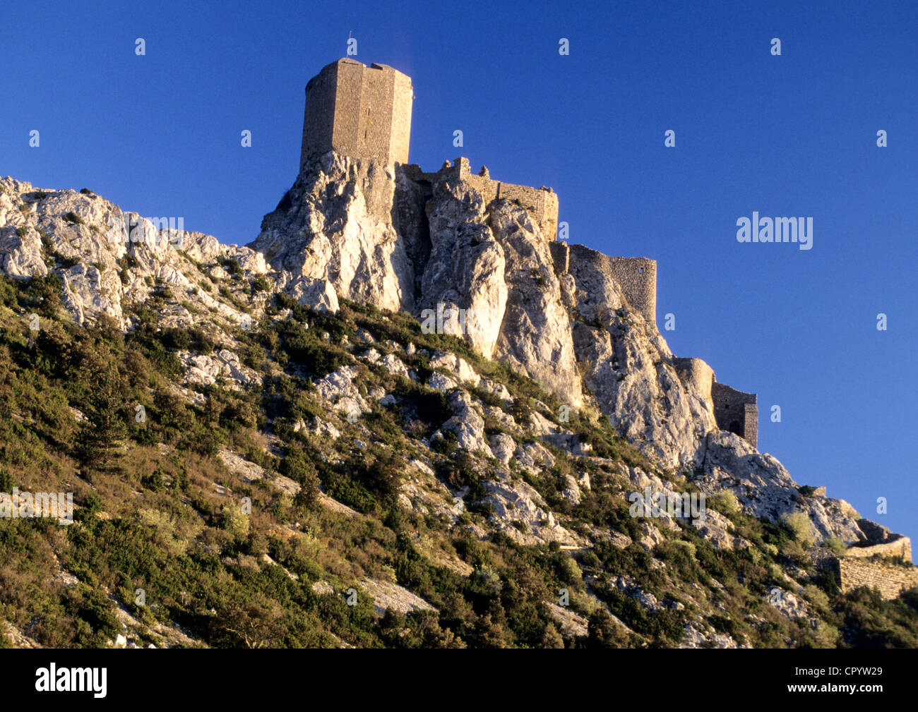 Francia, Aude, Chateau de Queribus, xi secolo castello cataro Foto Stock