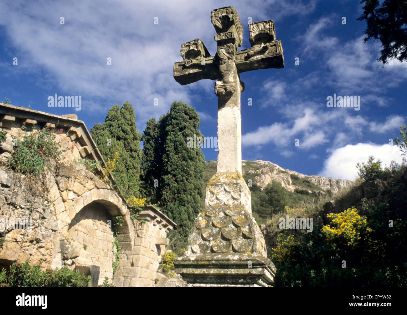 Francia, Aude, xi secolo abbazia cistercense di Fontfroide Foto Stock
