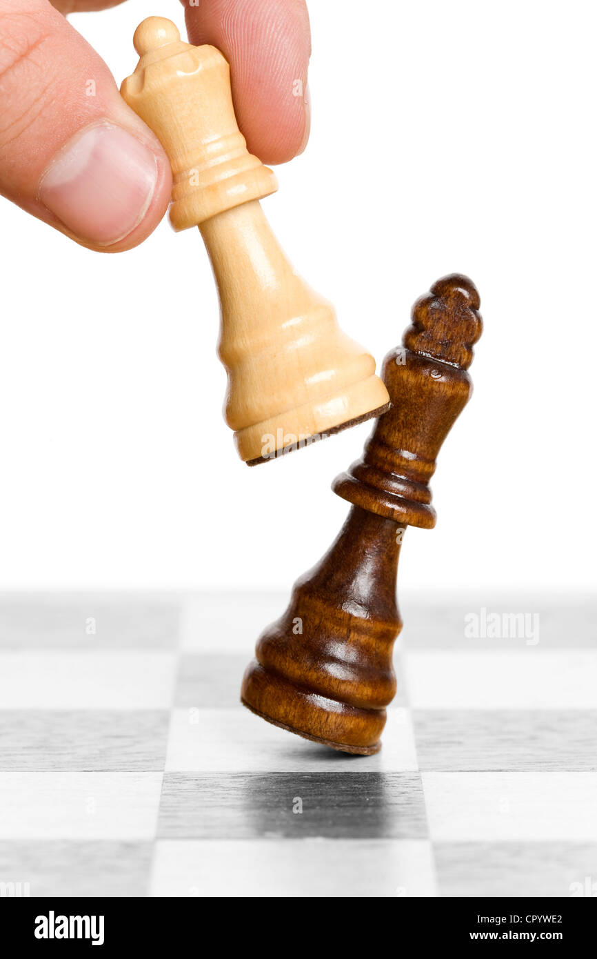 Pezzi di scacchi, il Re e la regina Foto Stock