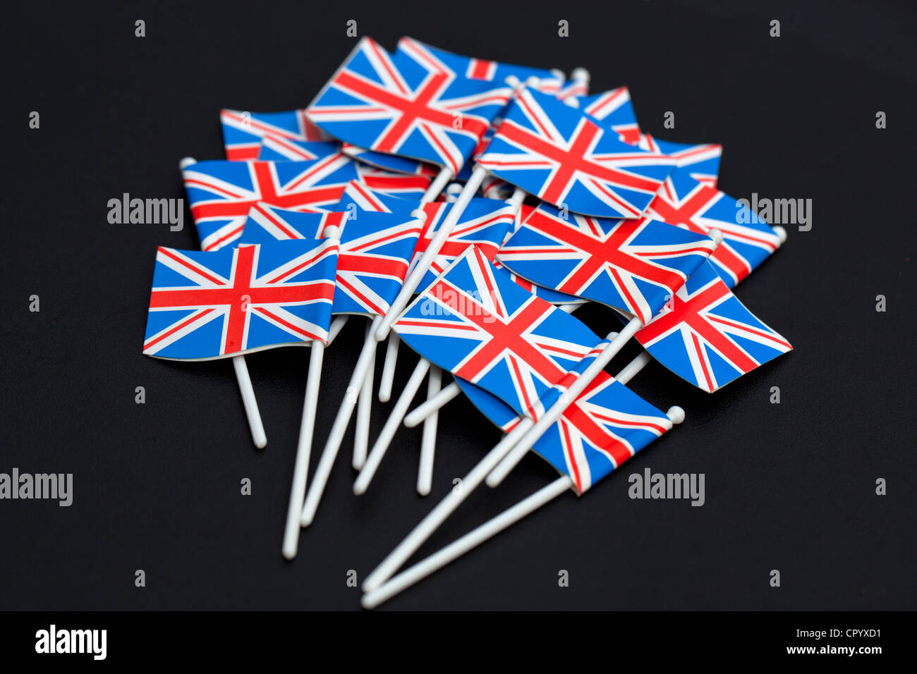 Piccola Unione Jack Flag per decorazione torta Foto Stock