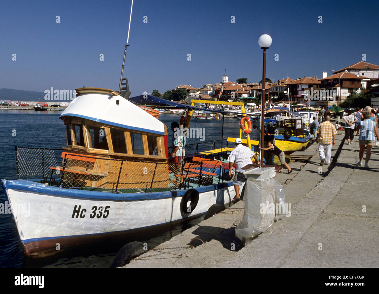 La Bulgaria, la regione del Mar Nero, Nessebar elencati come patrimonio mondiale dall' UNESCO, Porto Foto Stock