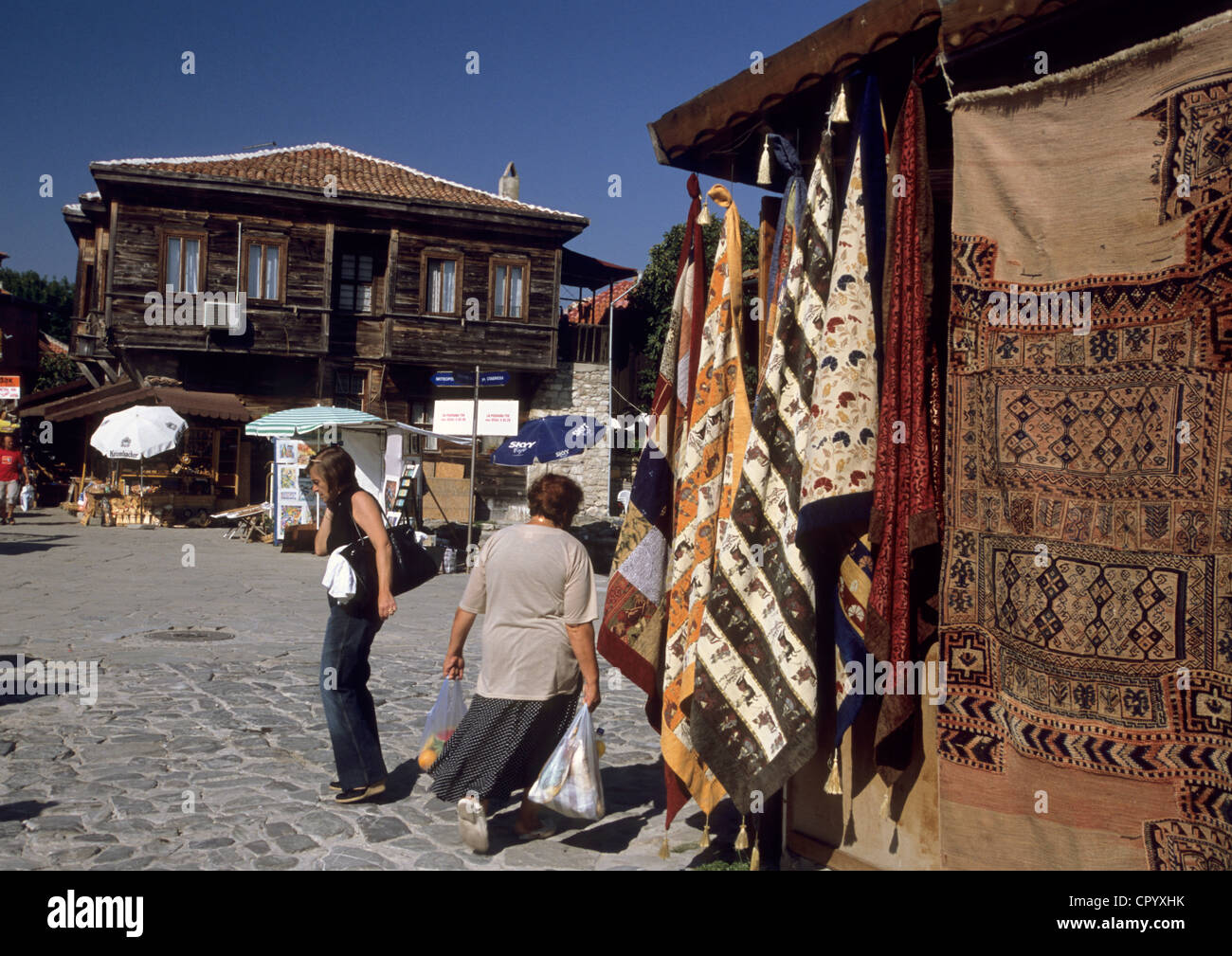 La Bulgaria, la regione del Mar Nero, Nessebar elencati come patrimonio mondiale dall' UNESCO, shop Foto Stock