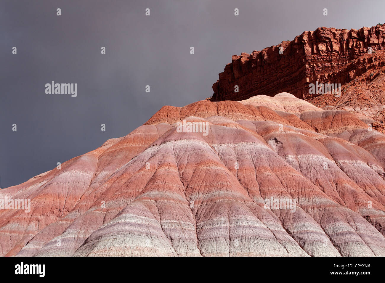 Paesaggio roccioso nel vecchio paria set cinematografico, Utah, Stati Uniti d'America, America Foto Stock