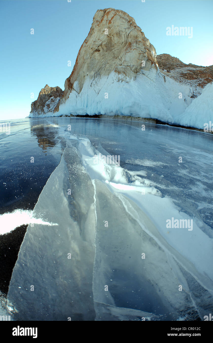 Congelati Lago Baikal, Siberia, Russia, Eurasia Foto Stock